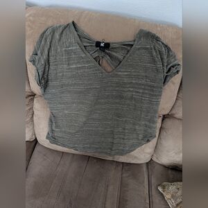 Iz Byer Olive Short Sleeve Top